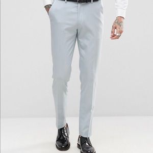 ASOS wedding skinny tux suit pant. Ice blue. 34x32